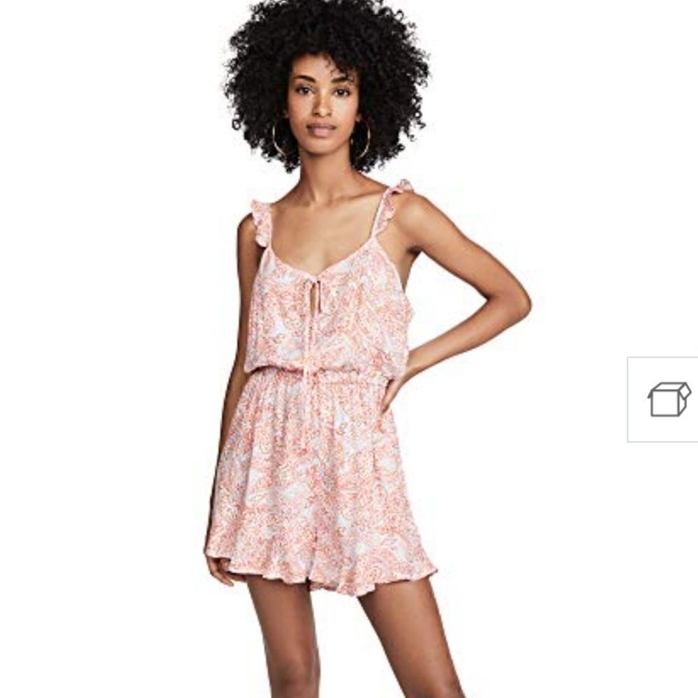 Cupcakes and Cashmere Monarch Romper Orange Floral size medium NWT
